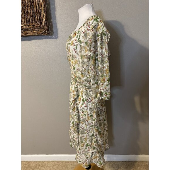 Walter Baker Dress 12 Flowy A Line V Neck Ruffled Flutter Romantic Floral NEW - Picture 9 of 16
